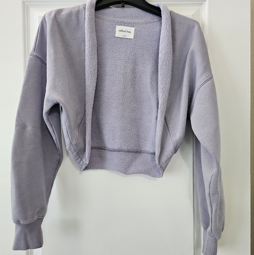 Aritzia Lavender Fleece Lined Cropped Sweatshirt Volero - Size XS
